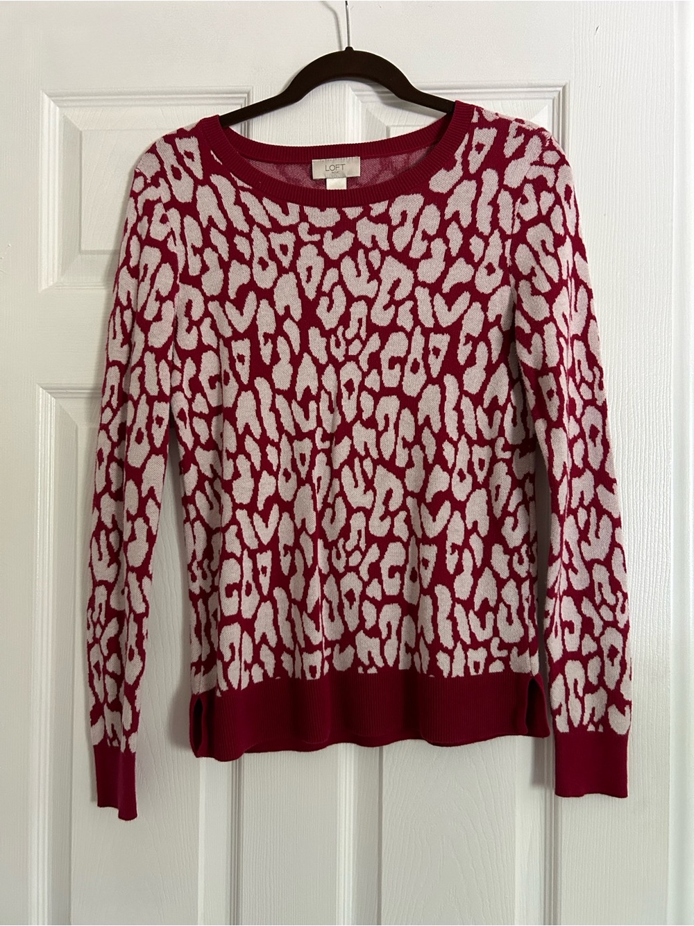 LOFT Leopard-Print Crewneck Sweater